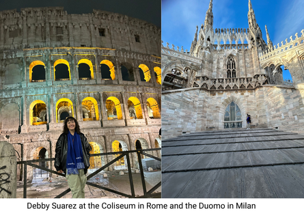 Phoenix College alumna Debbie Suarez in Rome and Milan on her study abroad program.